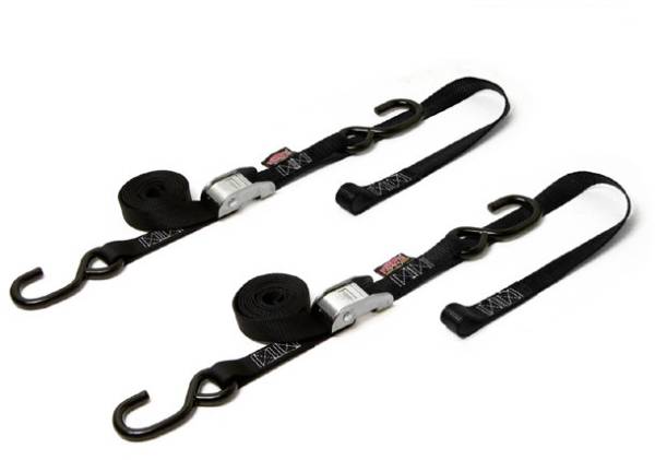 POWERTYE - TIE-DOWN CAM S-HOOK SOFT-TYE 1"X6' BLACK/BLACK PAIR - Image 1