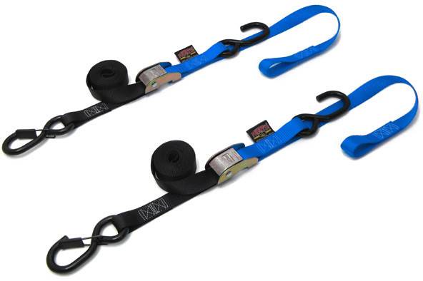 POWERTYE - TIE-DOWN CAM SEC HOOK SOFT-TYE 1"X6' BLACK/BLUE PAIR - Image 1