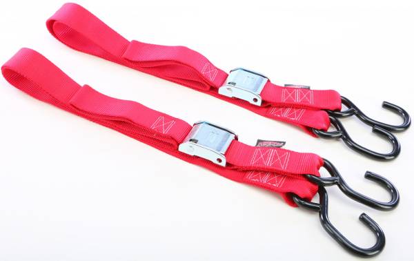 POWERTYE - TIE-DOWN CAM S-HOOK 1.5"X5.5' RED PAIR - Image 1