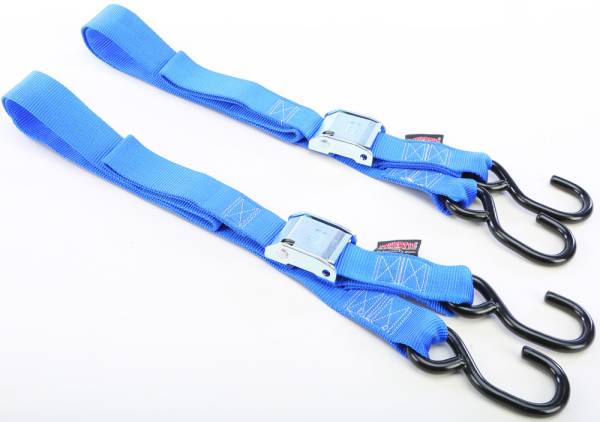 POWERTYE - TIE-DOWN CAM S-HOOK 1.5"X5.5' BLUE PAIR - Image 1