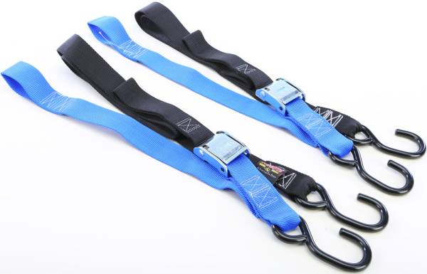 POWERTYE - TIE-DOWN CAM S-HOOK SOFT-TYE 1.5"X6' BLACK/BLUE PAIR - Image 1