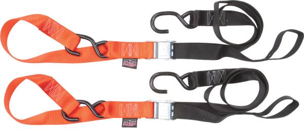 POWERTYE - TIE-DOWN CAM S-HOOK SOFT-TYE 1.5"X6' BLACK/ORANGE PAIR - Image 1