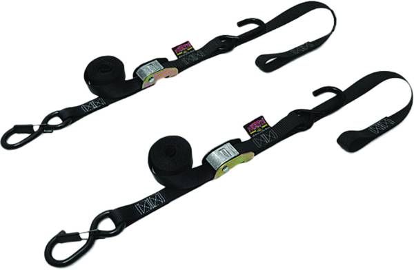 POWERTYE - TIE-DOWN CAM SEC HOOK SOFT-TYE 1.5"X6' BLACK/BLACK PAIR - Image 1