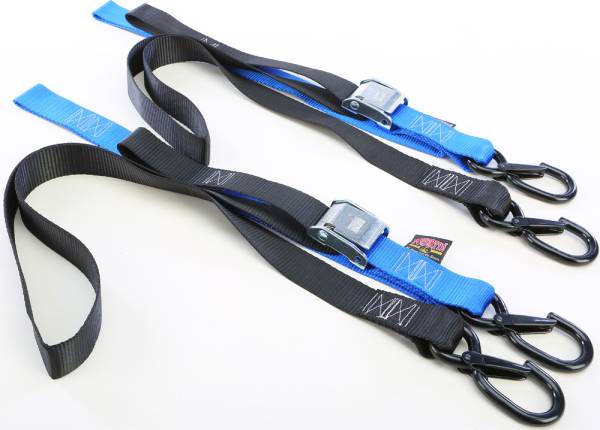 POWERTYE - TIE-DOWN CAM SEC HOOK SOFT-TYE 1.5"X6' BLACK/BLUE PAIR - Image 1