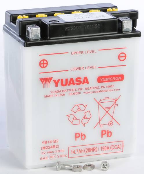 YUASA - BATTERY YB14-B2 CONVENTIONAL - Image 1