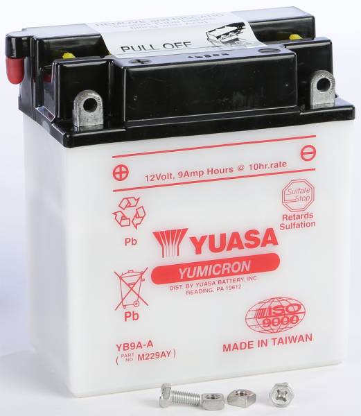 YUASA - BATTERY YB9A-A CONVENTIONAL - Image 1