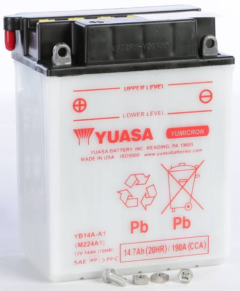 YUASA - BATTERY YB14A-A1 CONVENTIONAL - Image 1