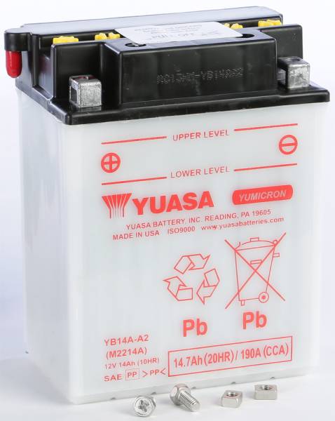 YUASA - BATTERY YB14A-A2 CONVENTIONAL - Image 1