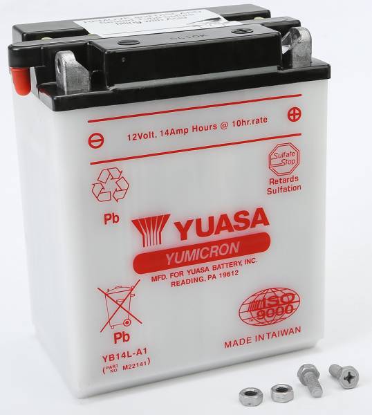 YUASA - BATTERY YB14L-A1 CONVENTIONAL - Image 1