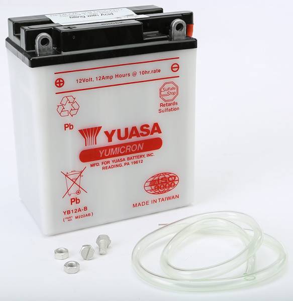 YUASA - BATTERY YB12A-B CONVENTIONAL - Image 1