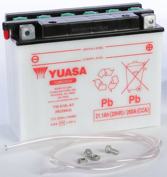 YUASA - BATTERY Y50-N18L-A3 CONVENTIONAL - Image 1