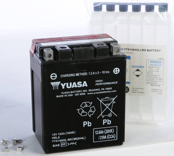 YUASA - BATTERY YTX14AHL-BS MAINTENANCE FREE - Image 1