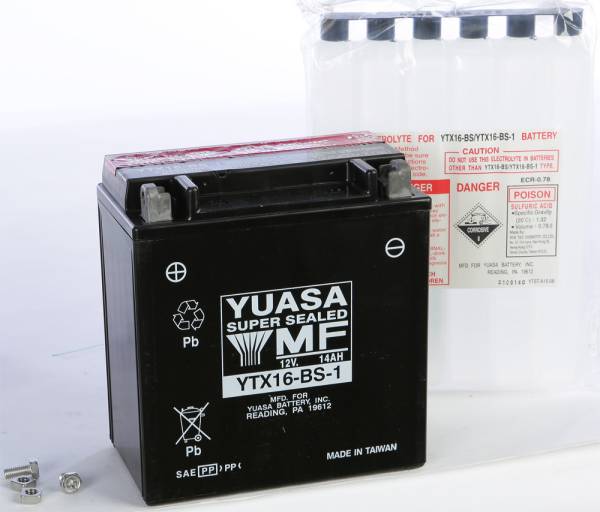 YUASA - BATTERY YTX16-BS-1 MAINTENANCE FREE - Image 1