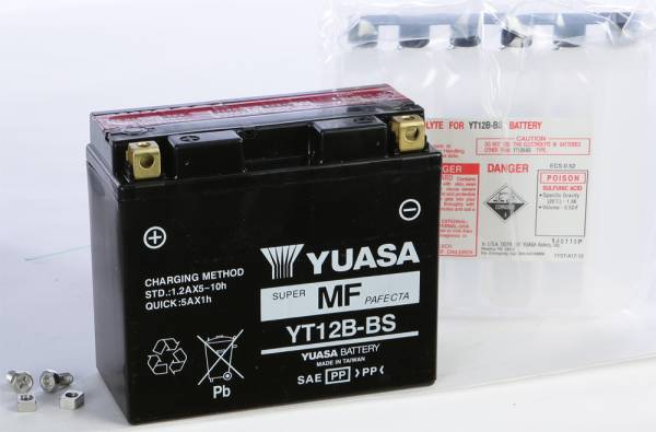 YUASA - BATTERY YT12B-BS MAINTENANCE FREE - Image 1