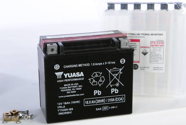 YUASA - BATTERY YTX20H-BS MAINTENANCE FREE - Image 1