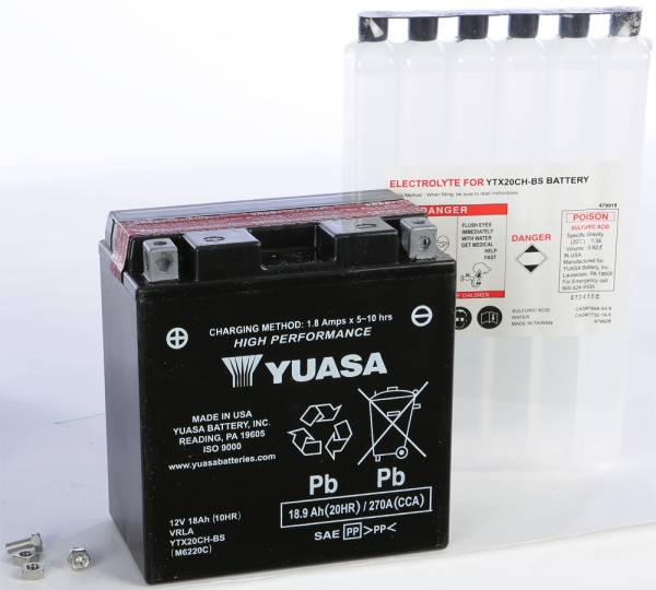 YUASA - BATTERY YTX20CH-BS MAINTENANCE FREE - Image 1