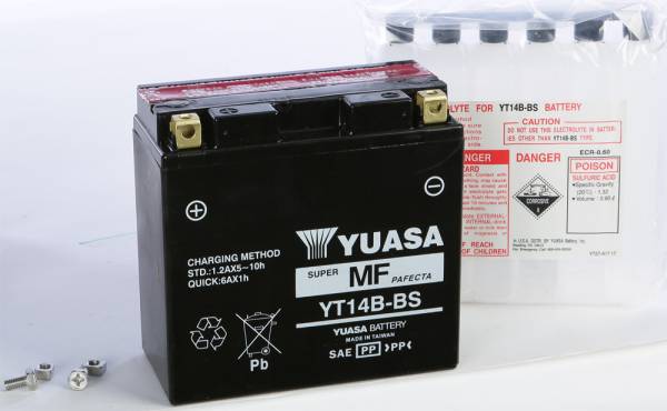 YUASA - BATTERY YT14B-BS MAINTENANCE FREE - Image 1