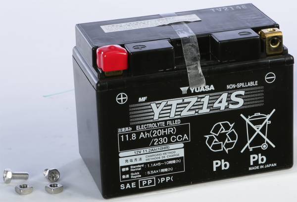 YUASA - BATTERY YTZ14S SEALED FACTORY ACTIVATED - Image 1