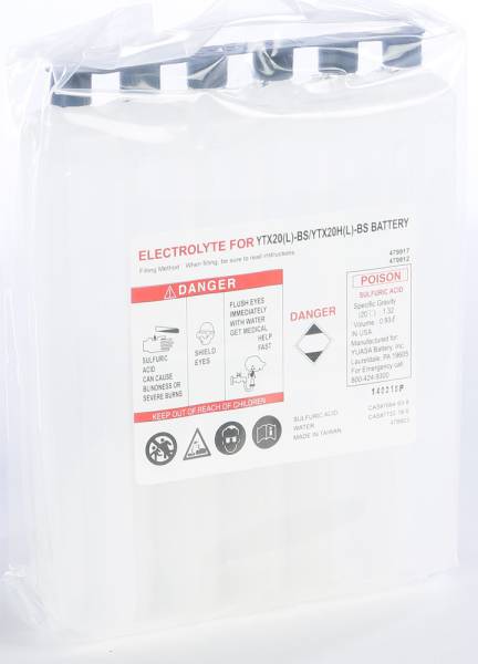 YUASA - ELECTROLYTE PACK YTX20L-BS EA/ ACID PACK YTX20(L)BS - Image 1