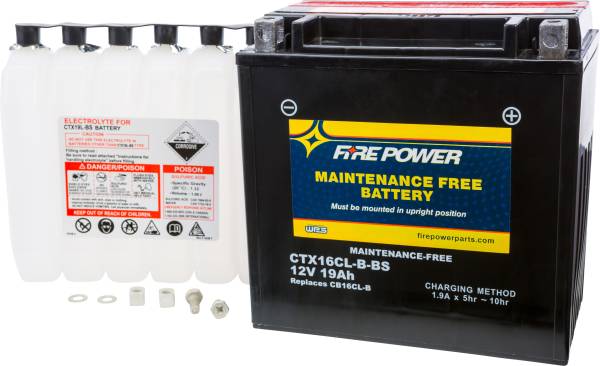 FIRE POWER - BATTERY CTX16CL-B-BS MAINTENANCE FREE - Image 1