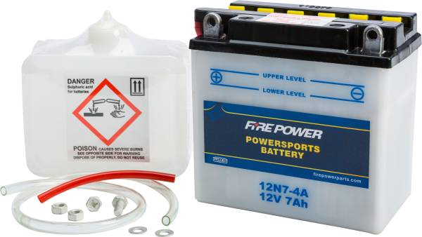 FIRE POWER - BATTERY W/ACID 12N7-4A 12V - Image 1