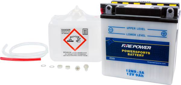 FIRE POWER - BATTERY W/ACID 12N9-3A 12V - Image 1