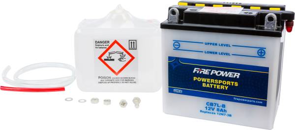 FIRE POWER - BATTERY W/ACID CB7L-B 12V HEAVY DUTY - Image 1