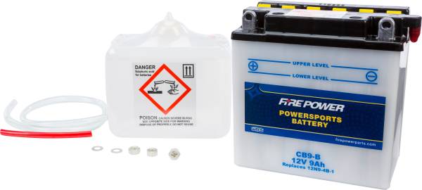 FIRE POWER - BATTERY W/ACID CB9-B 12V HEAVY DUTY - Image 1