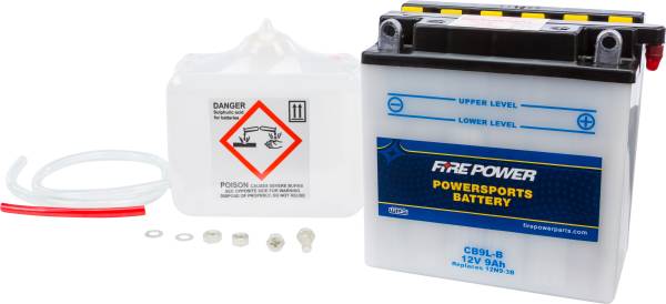 FIRE POWER - BATTERY W/ACID CB9L-B 12V HEAVY DUTY - Image 1