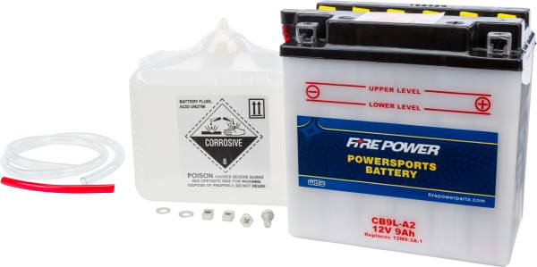 FIRE POWER - BATTERY W/ACID CB9L-A2 12V HEAVY DUTY - Image 1