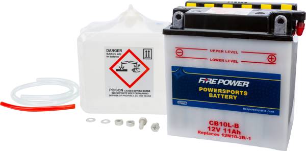 FIRE POWER - BATTERY W/ACID CB10L-B 12V HEAVY DUTY - Image 1