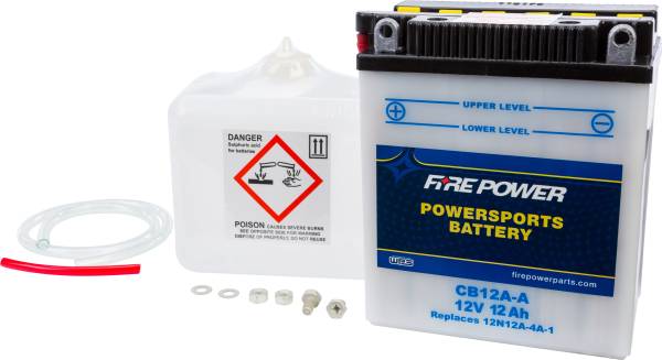 FIRE POWER - BATTERY W/ACID CB12A-A 12V HEAVY DUTY - Image 1