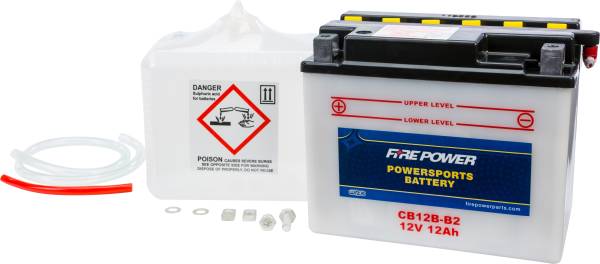 FIRE POWER - BATTERY W/ACID CB12B-B2 12V HEAVY DUTY - Image 1