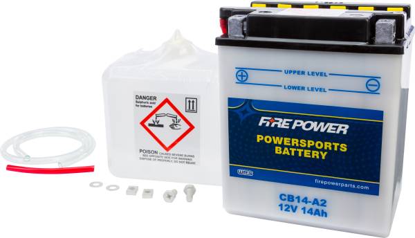 FIRE POWER - BATTERY W/ACID CB14-A2 12V HEAVY DUTY - Image 1