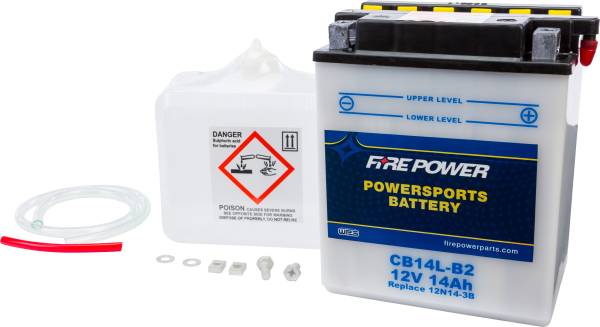 FIRE POWER - BATTERY W/ACID CB14L-B2 12V HEAVY DUTY - Image 1