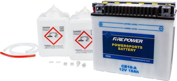 FIRE POWER - BATTERY W/ACID CB18-A 12V HEAVY DUTY - Image 1