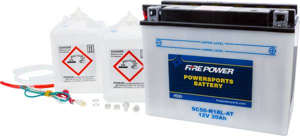 FIRE POWER - BATTERY W/ACID SC50-N18L-AT 12V HEAVY DUTY - Image 1