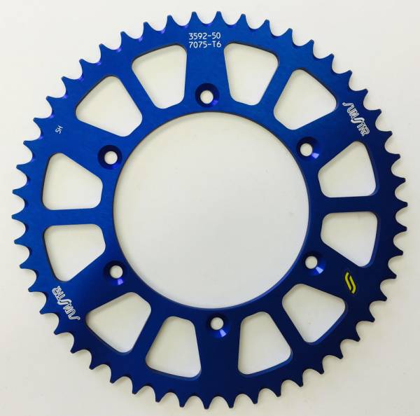 SUNSTAR - REAR SPROCKET ALUMINUM 50T-520 BLU HON/YAM - Image 1