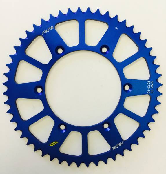 SUNSTAR - REAR SPROCKET ALUMINUM 52T-520 BLU HON/YAM - Image 1