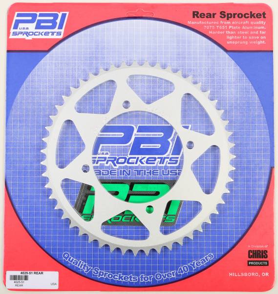 PBI - REAR SPROCKET ALUMINUM 51T-420 KAW/SUZ - Image 1