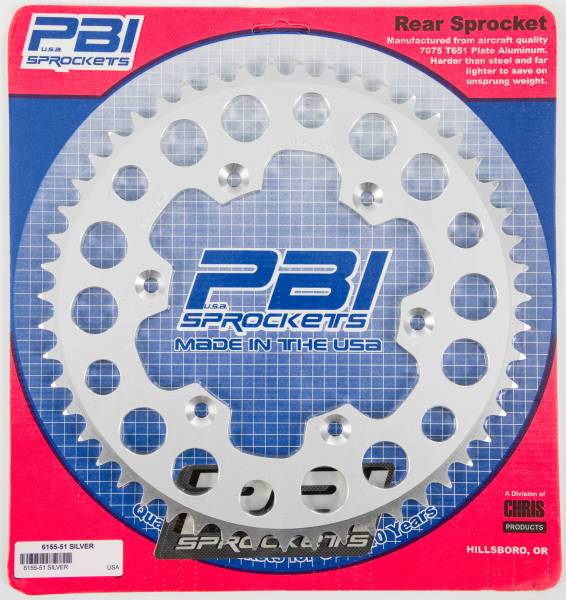 PBI - REAR SPROCKET ALUMINUM 51T-520 KAW/SUZ - Image 1