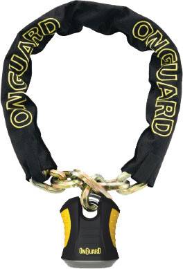 ONGUARD - BEAST 8018 CHAIN WITH KEYED PADLOCK BLACK/YELLOW 6 FT - Image 1