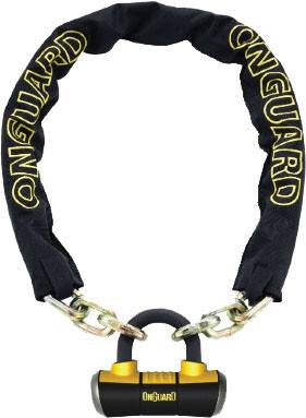 ONGUARD - MASTIFF 8019L CHAIN WITH BOXER U-LOCK BLK/YEL 6 FT - Image 1