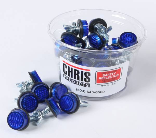 CHRIS PRODUCTS - MINI-REFLECTORS BLUE 40/PK - Image 1