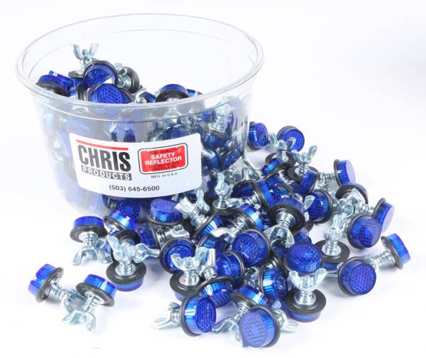 CHRIS PRODUCTS - MINI-REFLECTORS BLUE 150/PK - Image 1