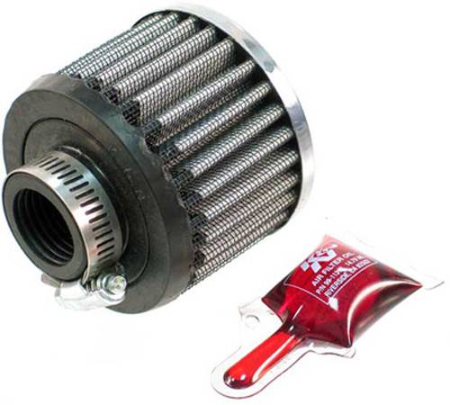 K&N - CRANKCASE VENT AIR FILTER DIRECT MOUNT CHROME TOP - Image 1