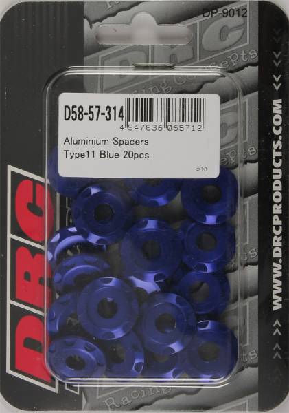 DRC - ALUMINUM SPACERS TYPE 11 BLUE M6X12MM 20/PK - Image 1