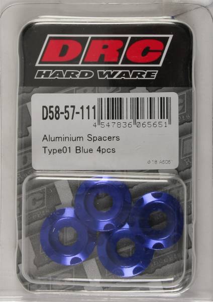 DRC - ALUMINUM SPACERS TYPE 1 BLUE M6X12MM 4/PK - Image 1