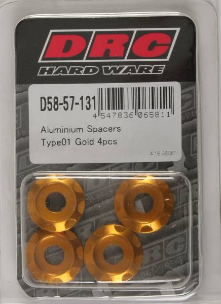 DRC - ALUMINUM SPACERS TYPE 1 GOLD M6X12MM 4/PK - Image 1