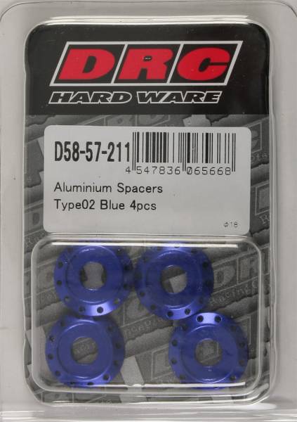 DRC - ALUMINUM SPACERS TYPE 2 BLUE M6X12MM 4/PK - Image 1